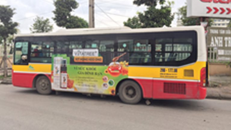 Quảng Cáo Tràn Kính Xe Bus Tại Tiền Giang